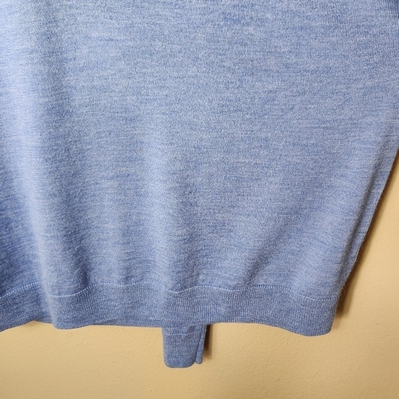 Nordstrom Mens Shop 100% Merino Wool Blue Quarter Zip Sweater-Size 2XL - Picture 5 of 8